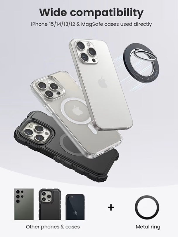 Phone Ring Holder - 360° Rotating Stand & Grip