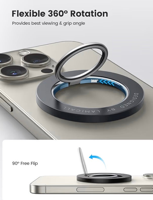 Phone Ring Holder - 360° Rotating Stand & Grip